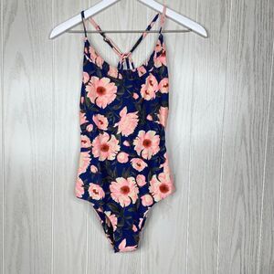 Tori Praver Floral One Piece Strappy Swimsuit Women's Size Medium